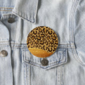 金ゴールドスポットの金属グラマーcheetah皮膚 缶バッジ (インサイチュ)