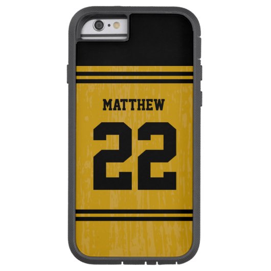 金ゴールドスポーツジャージー番号iPhone 6 Case-Mate iPhoneケース (裏面)