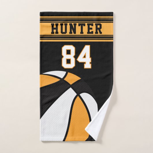 金ゴールドスポーツ🏀バスケットボール | DIY文字 ハンドタオル (ハンドタオル)