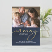 金ゴールドスモダンクリスシンプルトのメリークリスマスフォト シーズンカード (スタンド正面)