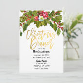 金ゴールドスモダンクリスマスディナーホリデーパーティー 招待状 (スタンド正面)