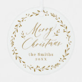 金ゴールドスモダンクリスマスホリデー メタルオーナメント (正面)