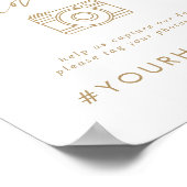 金ゴールドスモダンクリプトは愛のハッシュタグ記号をキャプチャ ポスター (角)