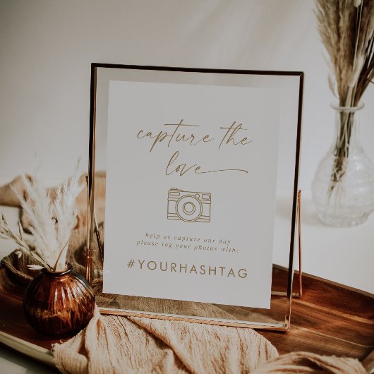 金ゴールドスモダンクリプトは愛のハッシュタグ記号をキャプチャ ポスター