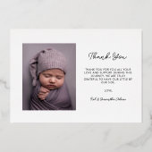 金ゴールドスモダンクリプトベビー誕生発表カード 箔招待状 (裏面)