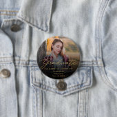 金ゴールドスモダンクリプト写真卒業ボタン 缶バッジ (インサイチュ)