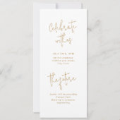 金ゴールドスモダンクリプト3写真の卒業発表 招待状 (裏面)