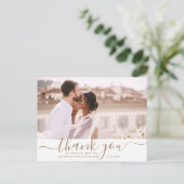 金ゴールドスモダント結婚の写真に感謝 ポストカード (スタンド正面)