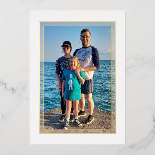 金ゴールドスルー縁どフォイルニューイヤーカードを参照 箔招待状 (正面)