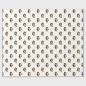 金ゴールドスレーベルクリスマスガーランドレッドリボン ラッピングペーパー (フラット)