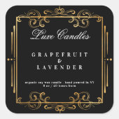 金ゴールドスワエレガントールブラックキャンドル化粧品製品 スクエアシール (正面)