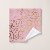 金ゴールドスワーズアラベスク バスタオルセット (ウォッシュタオル)