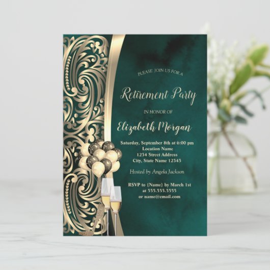金ゴールドスワーズガラス、ハイヒールグリーンリタイア 招待状 (スタンド正面)