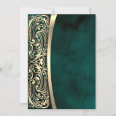 金ゴールドスワーズガラス、ハイヒールグリーンリタイア 招待状 (裏面)