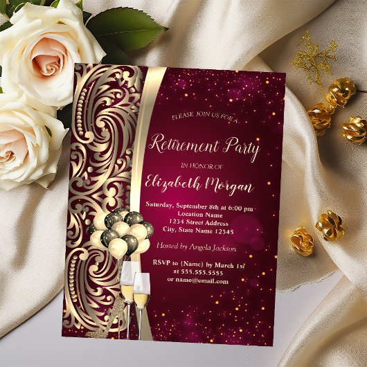 金ゴールドスワーズガラス、ハイヒール退職 招待状