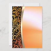 金ゴールドスワーズガラス、ハイヒール、退職パーティー 招待状 (裏面)