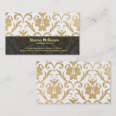 金ゴールドスワーズダマスク結婚式プランナー 名刺 (正面/裏面)