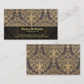 金ゴールドスワーズダマスク結婚式プランナー 名刺 (正面/裏面)