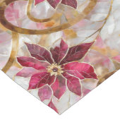 金ゴールドスワーズブルゴーニュピンククリスマスポインセチア ショートテーブルランナー (コーナー)