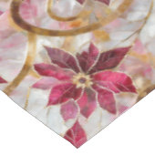 金ゴールドスワーズブルゴーニュピンククリスマスポインセチア テーブルクロス (アングル)