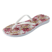 金ゴールドスワーズブルゴーニュピンククリスマスポインセチア ビーチサンダル (アングル)