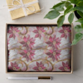 金ゴールドスワーズブルゴーニュピンククリスマスポインセチア 薄葉紙 (ギフト)