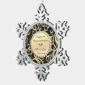 金ゴールドスワーズ結婚ダイヤモンド10周年 スノーフレークピューターオーナメント (右)