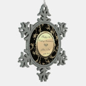 金ゴールドスワーズ結婚ダイヤモンド50周年 スノーフレークピューターオーナメント (左)