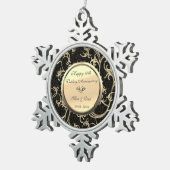 金ゴールドスワーズ結婚ダイヤモンド50周年 スノーフレークピューターオーナメント (右)