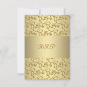 金ゴールドスワーズ金ゴールド結婚50周年記念RSVP 出欠カード (正面)