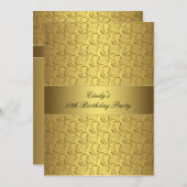 金ゴールドスワーズ金ゴールド50th Birthday Partyへの招待 招待状 (正面/裏面)