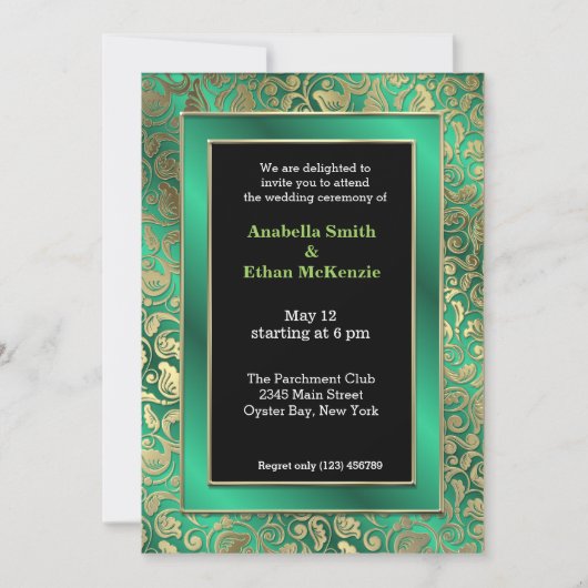 金ゴールドスワーズ*背景色の選択 招待状 (正面)