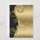 金ゴールドスワールと金ゴールドブラックダマスク結婚式 招待状 (裏面)