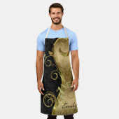 金ゴールドスワールオンダマスク エプロン (着用した状態)