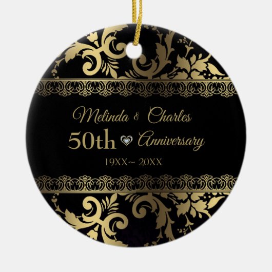 金ゴールドスワールダマスク及びレース セラミックオーナメント (正面)