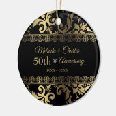 金ゴールドスワールダマスク及びレース セラミックオーナメント (左)