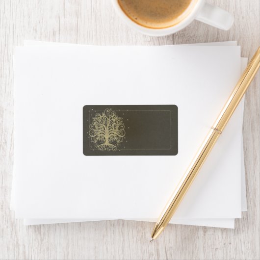 金ゴールドスワールツリーオンブラックウィズスターズ住所 シール (インサイチュ)