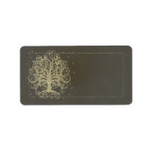 金ゴールドスワールツリーオンブラックウィズスターズ住所 シール (正面)