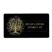 金ゴールドスワールツリー（黒の点ラベル付き） ラベル (正面)