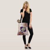 金ゴールドスワールマーブルフローラトート トートバッグ (モデル)