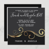 金ゴールドスワール及びスモークブラック招待状 招待状 (正面/裏面)