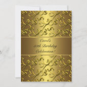 金ゴールドスワール誕生日パーティー 招待状 (正面)