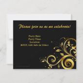 金ゴールドスワール40歳の誕生日 招待状 (裏面)