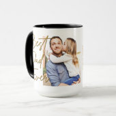 金ゴールドス最高のクリプトパパエバーフォト誕生日コーヒー マグカップ (正面左)