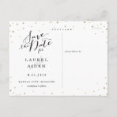 金ゴールドス素朴タモダンーの日付の保存 案内ポストカード (裏面)