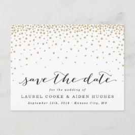 金ゴールドス素朴タモダンーの日付の保存 案内ポストカード