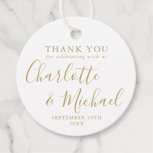 金ゴールドス結婚クリプトのメッセージカード フェイバータグ (正面)