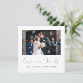 金ゴールドス結婚クリプトの写真サンキューカード サンキューカード (スタンド正面)