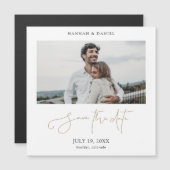 金ゴールドス結婚クリプトの写真Date Magnetを保存 (正面/裏面)