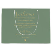 金ゴールドス結婚クリプトの歓迎バッグホテルバッグ ラージペーパーバッグ (正面)